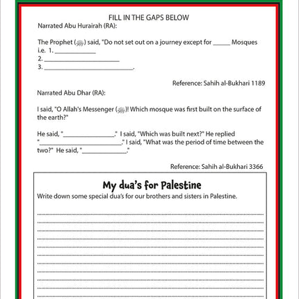 Palestine Activity Book (with stickers)