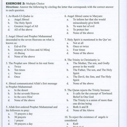 Learning Islam Workbook: Level 2 (8th Grade, Weekend/International Edition