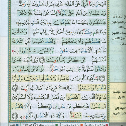 Tajweed and Memorization Quran (Velvet Cover, 5" x 7", with Margin Notes for Easier Understanding & Memorization, Word Meanings) مصحف التجويد والتحفيظ