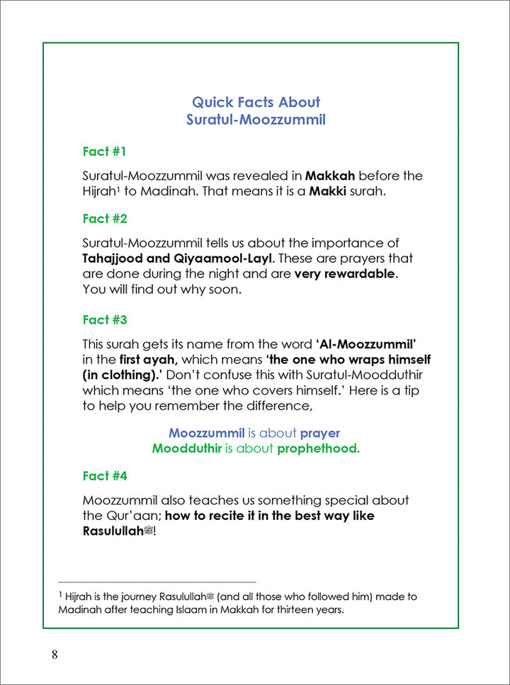 Tafseer & Arabic Workbook Series: (Suratul-Moozzummil & The Night Praye) سورة المزمل