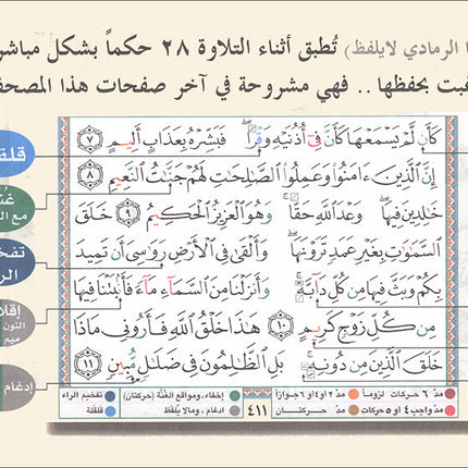 Tajweed Qur'an (Complete Qur'an in 30 Parts, Landscape Pages, Leather Case, Small Size 3.2"x4.8") مصحف التجويد