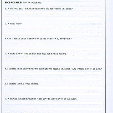 Learning Islam Workbook: Level 2 (8th Grade, Weekend/International Edition