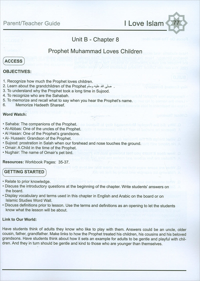 I Love Islam Teacher/Parent Guide: Level 2