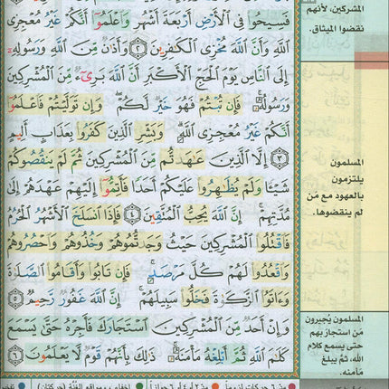 Tajweed and Memorization Quran (Velvet Cover, 5" x 7", with Margin Notes for Easier Understanding & Memorization, Word Meanings) مصحف التجويد والتحفيظ