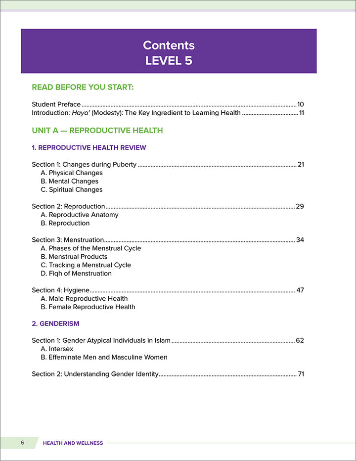 Health and Wellness - from an Islamic Perspective, Level 5