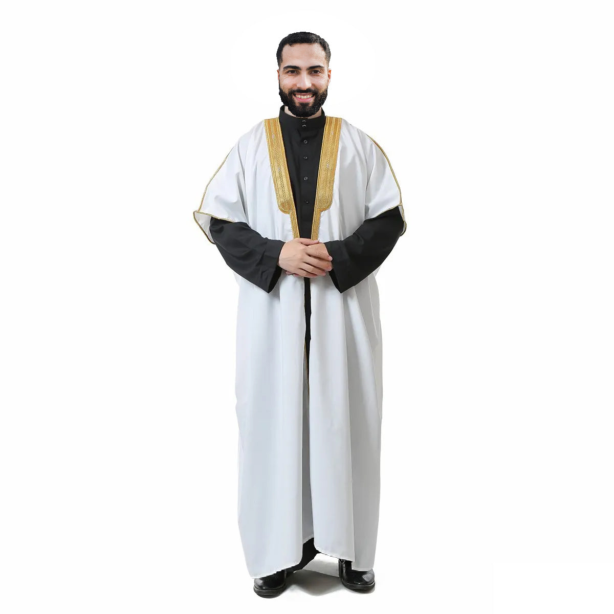 Traditional Arabic Men's Bisht - Luxury Outer Cloak for Special Occasions