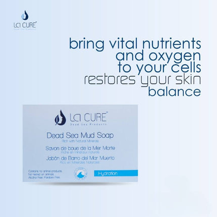 La Cure Dead Sea Mud Soap – Natural Deep Cleansing & Detox for Face & Body - (3.2oz)
