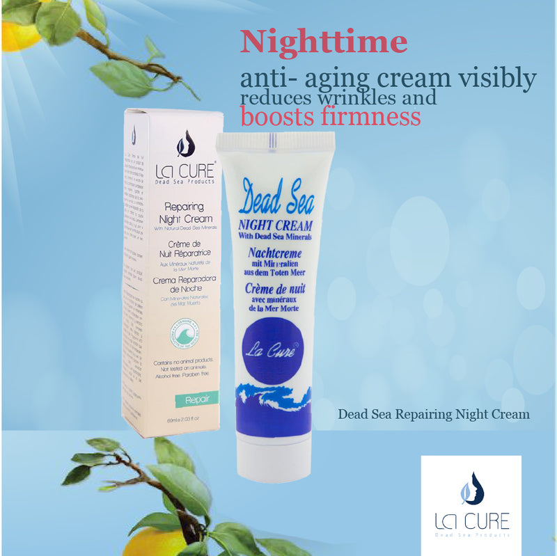 La Cure Dead Sea Repairing Night Cream, It helps purify and nourish the skin, leaving it healthy, silky and smooth (2.03fl oz)
