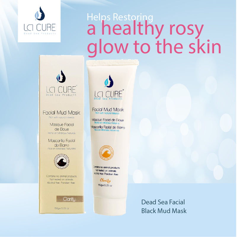 La Cure Dead Sea Facial Black Mud Mask, Deep Cleansing Pore Blackhead Removal - Purifying Face Mask & Face Care Gel for Women & Men(5.29oz)