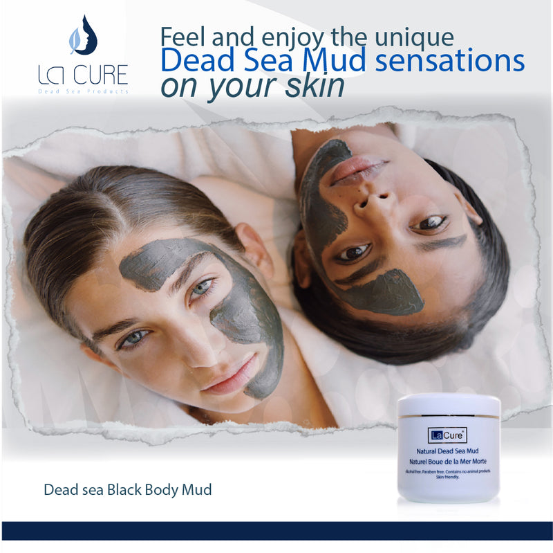 La Cure Natural Dead Sea Black Mud for Acne, Blackheads, and Oily Skin, Facial Self Care for Men and Women, Minimize Pores with Dead Sea Mud(28.22oz)