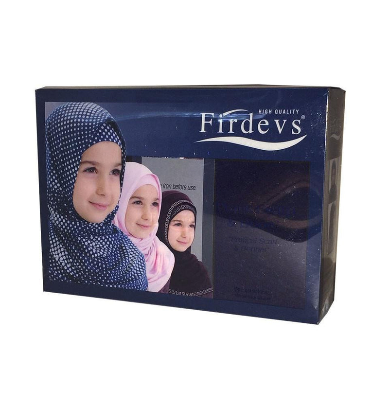Firdevs Girl's Practical Hijab Scarf  Bonnet - Navy Blue - east-west-souk