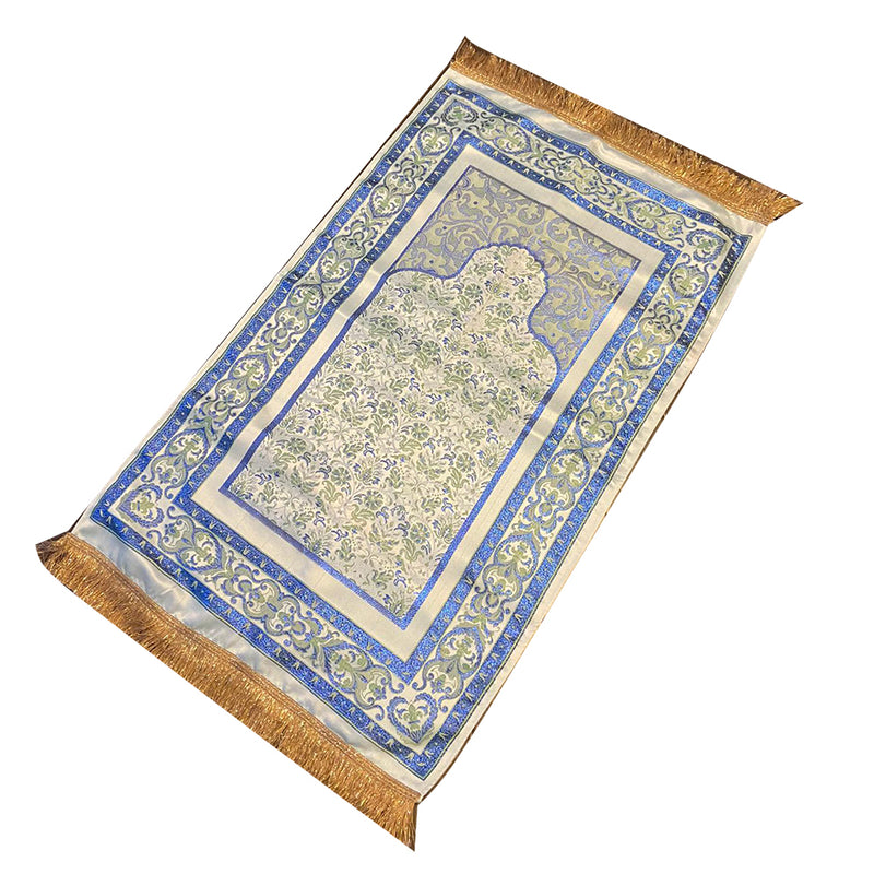 Fancy Luxury Thin Velvet Islamic Prayer Rug - 4 Different Colors