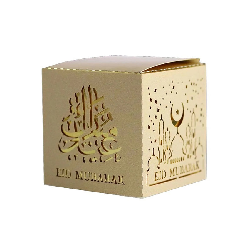 Eid Mubarak Candy Sweet Gift Boxes - Pack of 5 - (Gold & Gold)