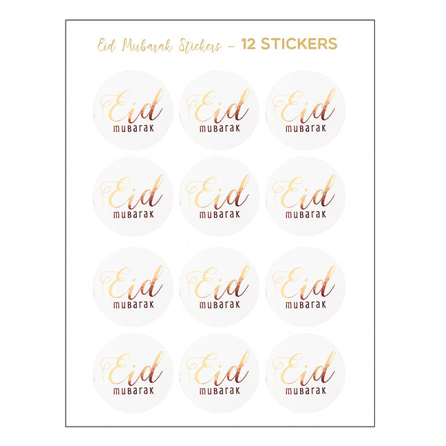 Eid Mubarak Foil Stickers - Gold