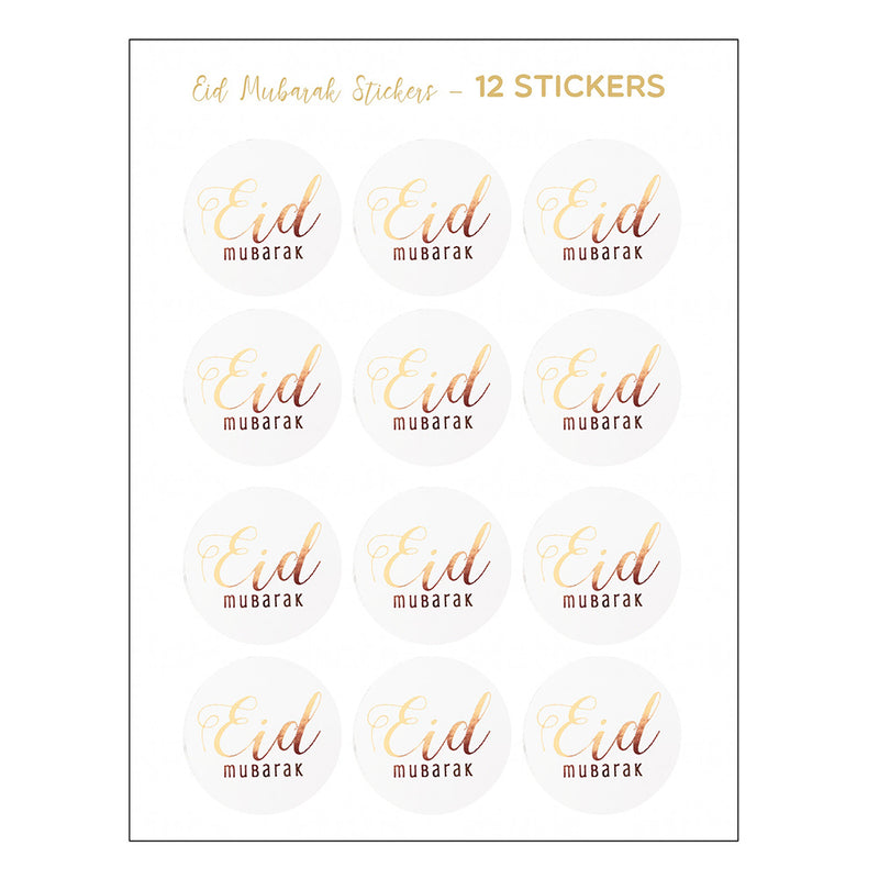 Eid Mubarak Foil Stickers - Gold