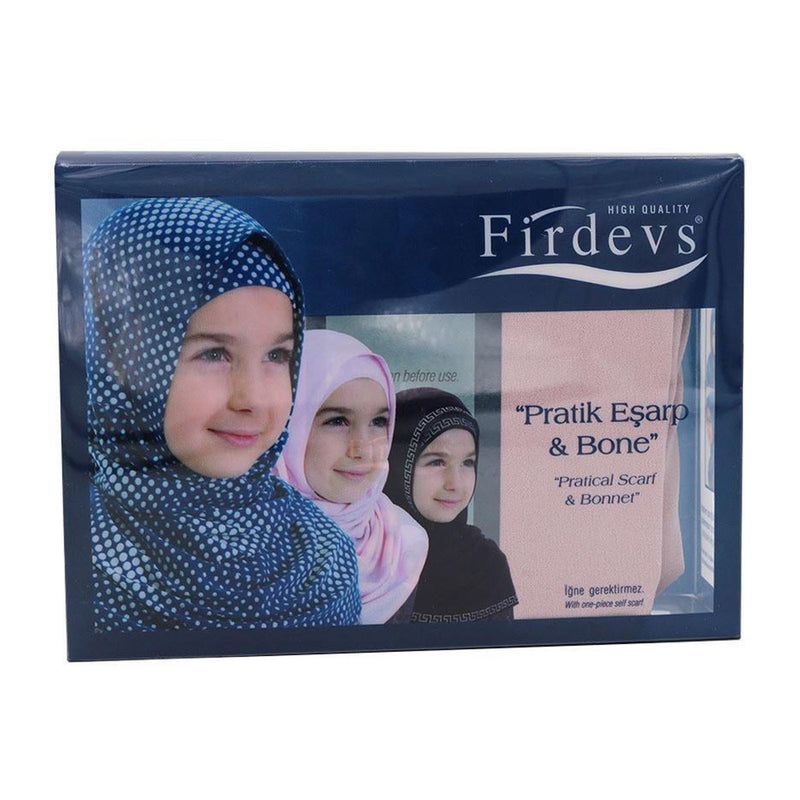 Firdevs Girl's Practical Hijab Scarf  Bonnet - Blush Pink