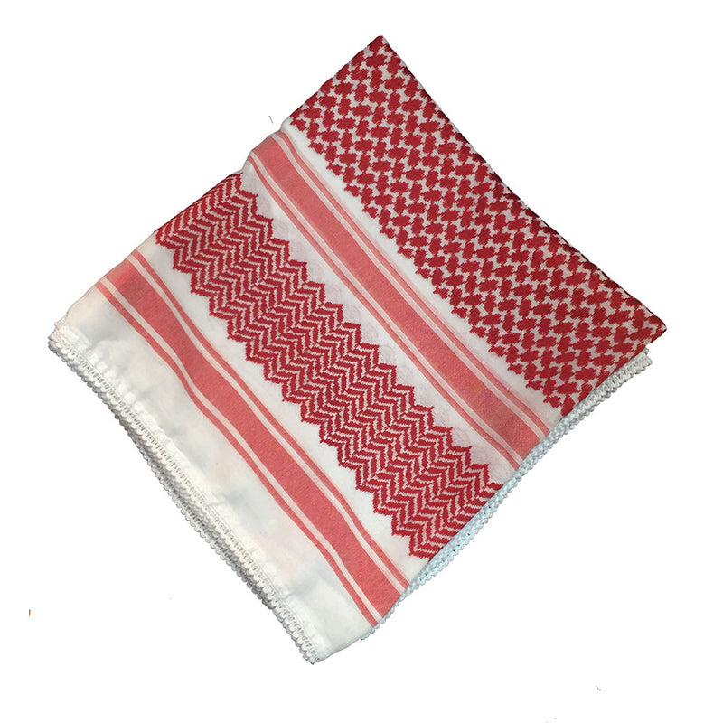Red & White Keffiyeh/Shemagh (Head Cover) - Large Size (without Aqal)