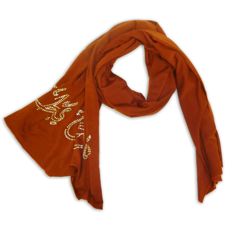 Women's Scarf Wrap Shawl with Arabic Letters Strass Design