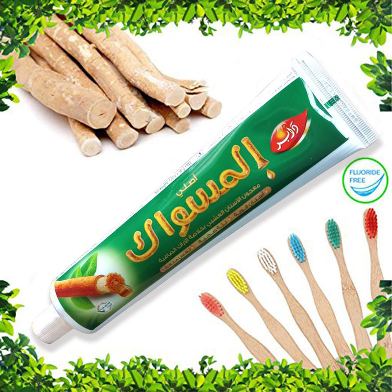 (Pack of 6) Dabur Miswak Sewak Meswak Siwak Natural Herbal Halal Islamic Toothpaste (Net Weight: 120g + 50g Free)
