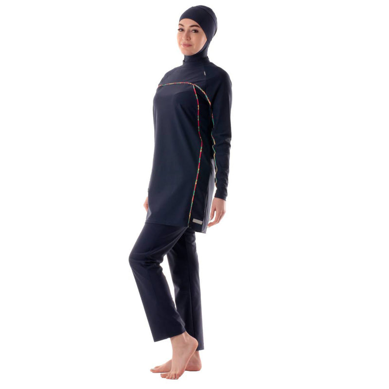 Veilkini Muslim Swimsuit for Women, Long-Sleeved Swimsuit, Burkini Hijab Bathing Suit (Black)
