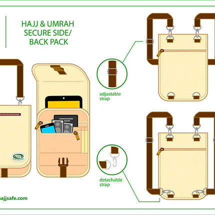 Hajj & Umrah Secure Side Bag and Back Pack