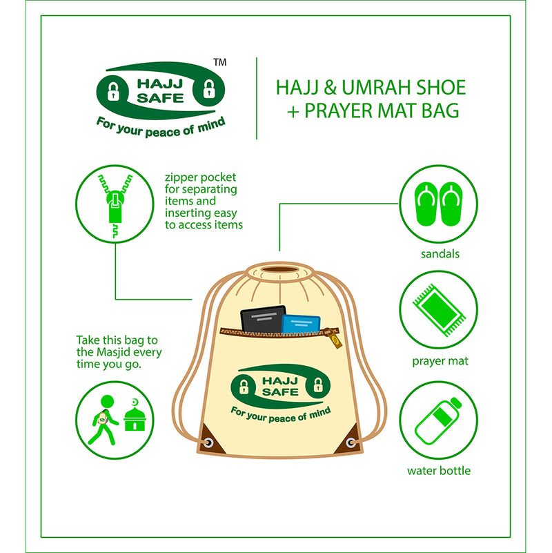 Hajj & Umrah Anti-Theft Waist Bag and Ihram Belt (Medium)