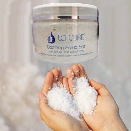 La Cure Dead Sea Soothing Scrub Salts Lavender Essential Oil , Natural Cream Exfoliant, Stretch Mark & Wrinkle Reducer , Body Scrub for Women & Men,(0.88 lb)