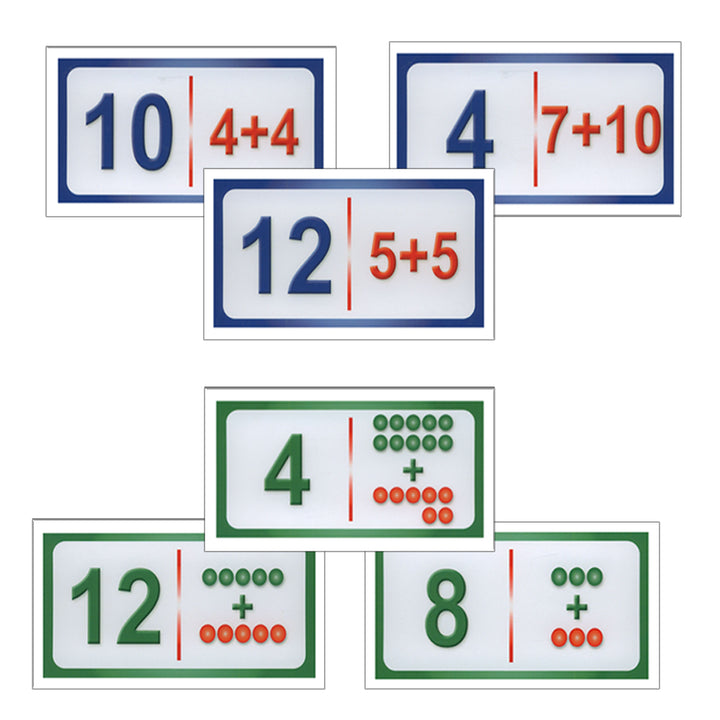 Sanabel Domino Flash Cards: Addition Numbers, 2 sets دومينو الجمع