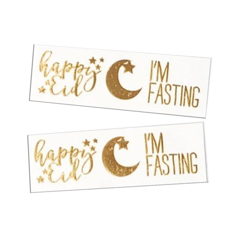 Gold Flash Tattoos (&quot;Happy Eid&quot;, Crescent & Star, and &quot;I'm fasting&quot;)