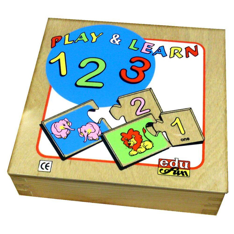 Playing and Learning English Numbers Wooden Puzzle