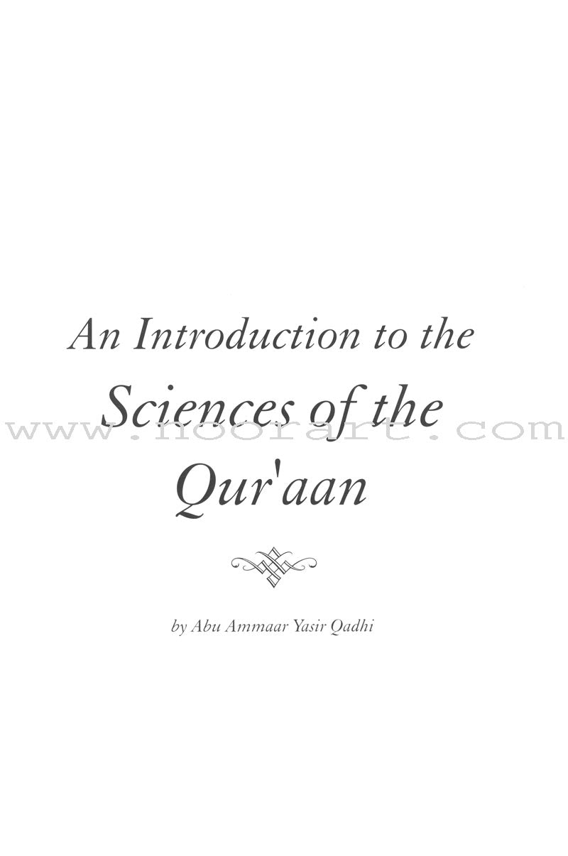 An Introduction to the Sciences of the Qu'raan