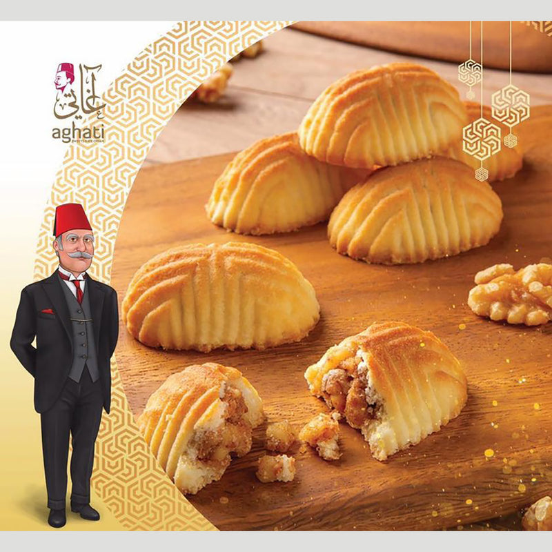 PREMIUM GOURMET MAAMOUL COOKIES FILLED WITH LUXURY WALNUTS – 12.35 oz  معمول جوز
