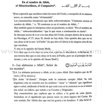 Traduccion-Comentario Del Noble Coran - Spanish Translation of the Noble Qur'an (Spanish)