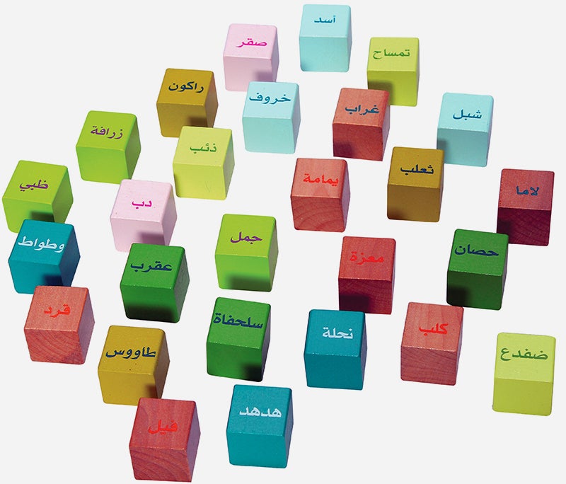 Arabic Alphabet Blocks: At the Zoo (136 pieces) لعبة المكعبات العربية في حديقة الحيوان