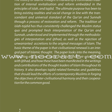 Tajdid, Islah And Civilisational Renewal In Islam