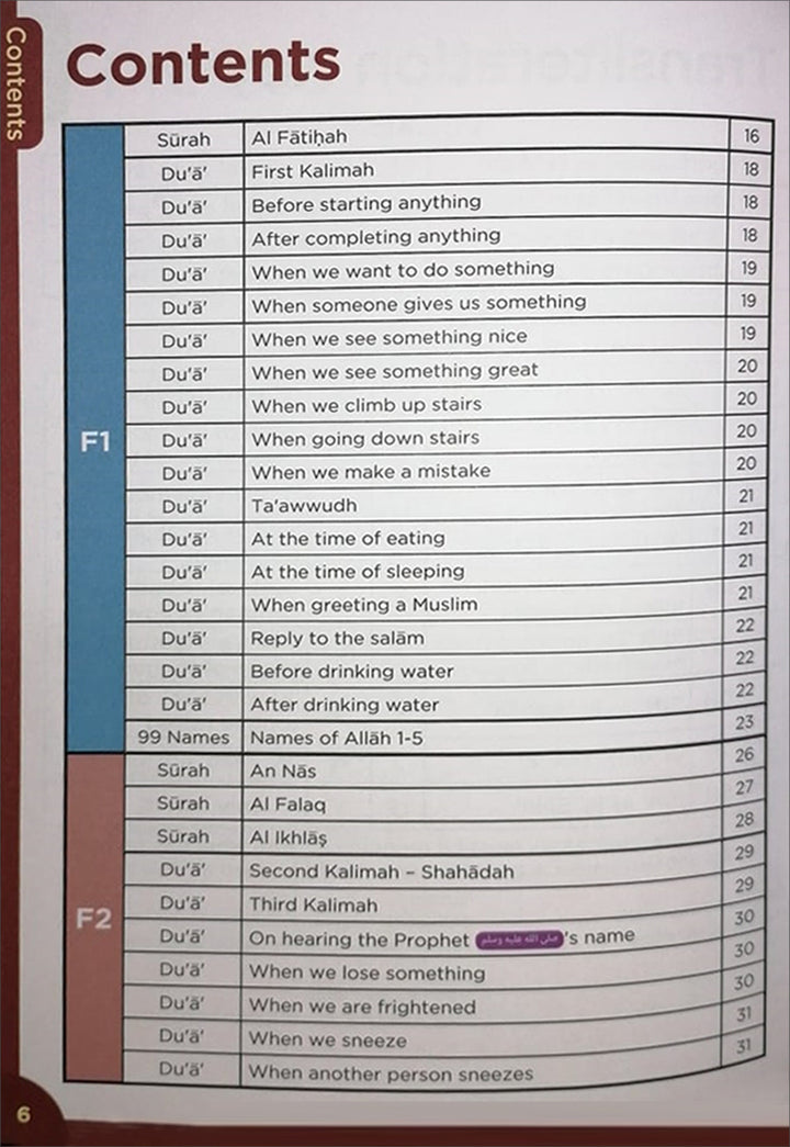 An Nasihah Islamic Curriculum Surah & Du'a Level (1-8)