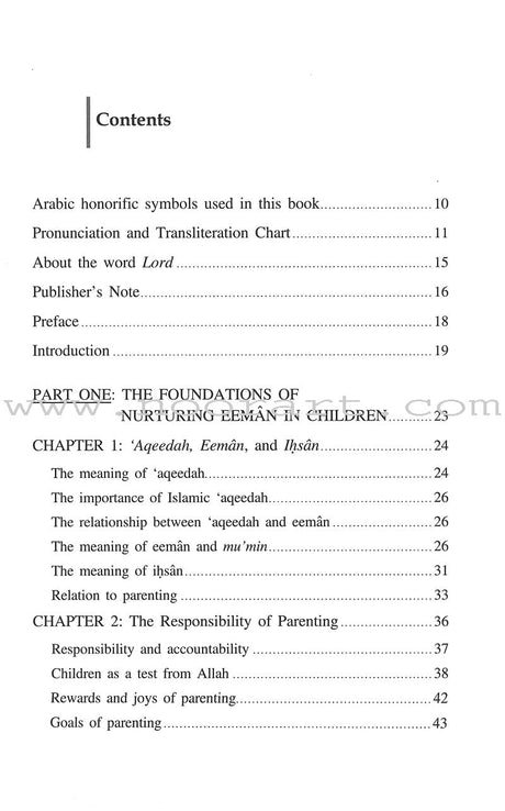 Nurturing Eeman in Children تنمية الإيمان في الأطفال