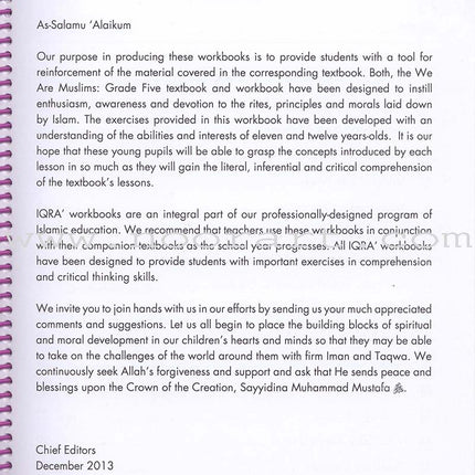 We Are Muslims Workbook: Grade 5