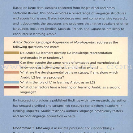 Arabic Second Language Acquisition of Morphosyntax