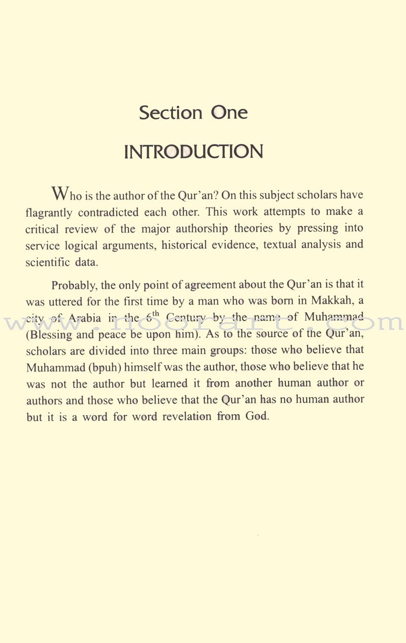 The Sources of the Qur'an: A Critical Review of the Authorship Theories