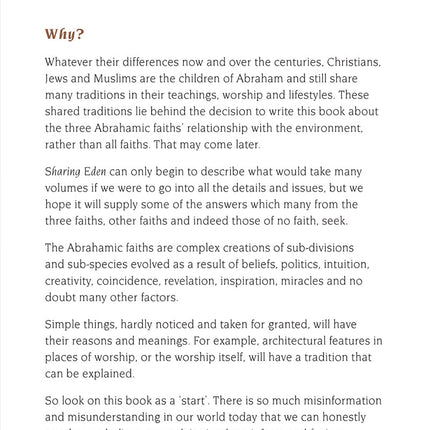Sharing Eden: Green Teachings from Jews, Christians and Muslims