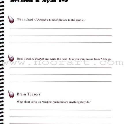 Seven Surahs for the Classroom Workbook (Junior Level)