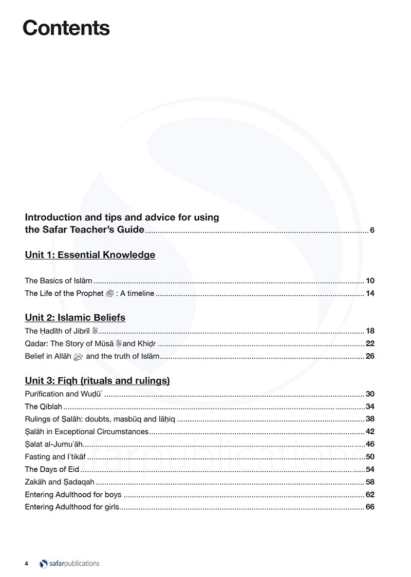 Safar Teacher's Guide for Islamic Studies: Level 7