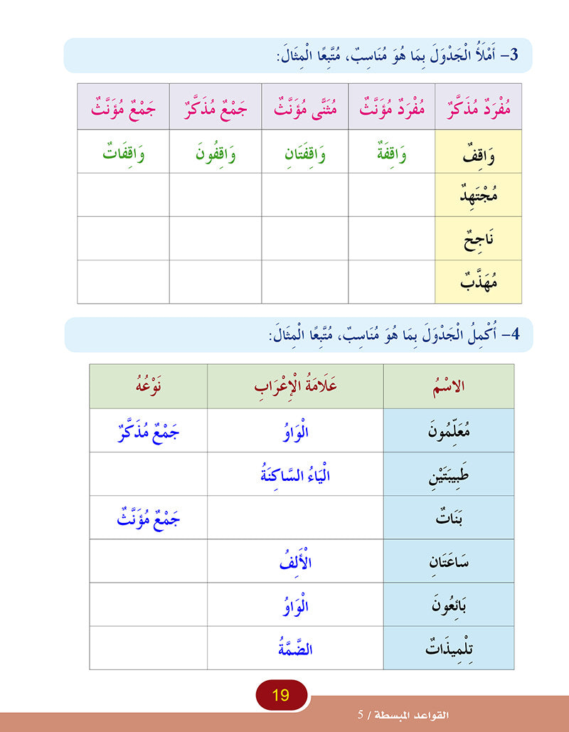 In the Arabic Language Garden Simplified Grammar: Level 5 في حديقة اللغة العربية كتاب التمارين