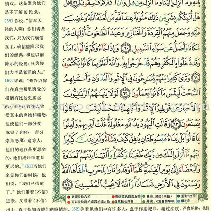 Tajweed Qur’an (Whole Qur’an, With Chinese Translation) (7"x9") مصحف التجويد