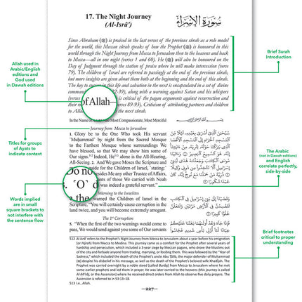 The Clear Quran with Arabic Text - Leather ( 5.8" x 8.8") |Parallel Edition