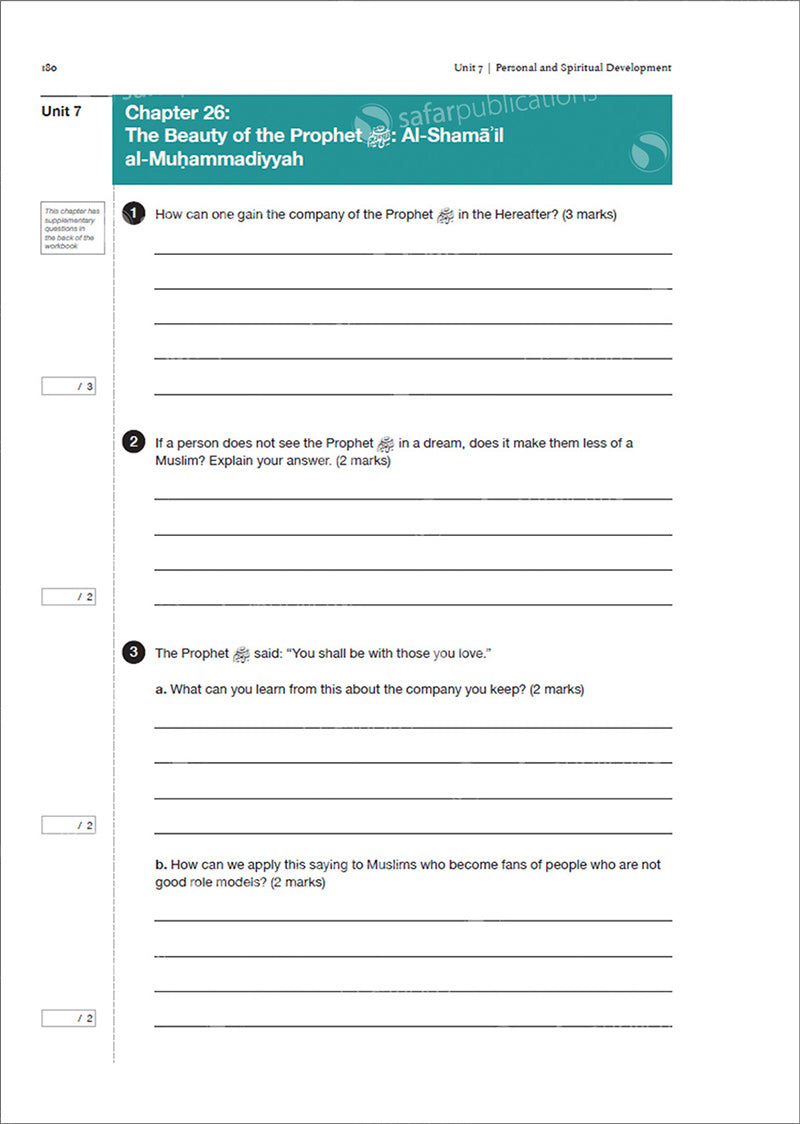 Safar Islamic Studies Workbook: Level 8