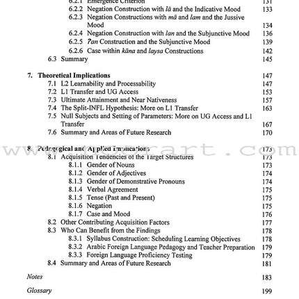 Arabic Second Language Acquisition of Morphosyntax