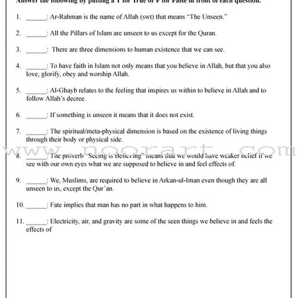 Learning Islam Worksheets: Level 1 (6th Grade)
