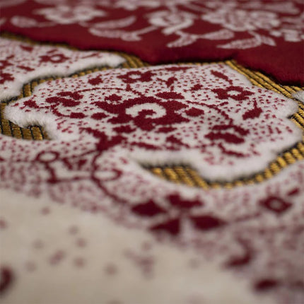 Plush Velvet Islamic Prayer Rug - Floral Mosque - 3 Different Colors